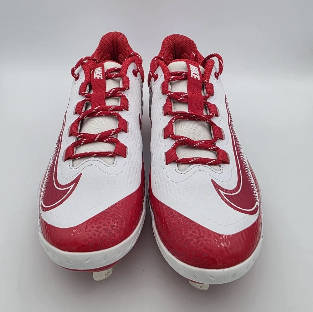 Nike Alpha Huarache Elite 4 Low 'White University Red' Baseball Cleats Mens 8.5
